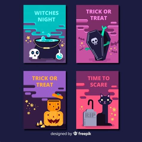 vector creative halloween card template collection
