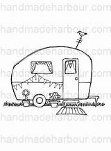 Coloring Pages Caravan Drawing Gypsy Camper Vintage Template Wagon sketch template