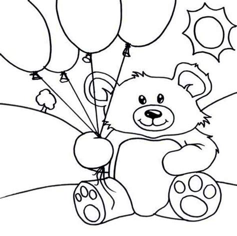 gambar happy birthday bear coloring page care cute alphabet pages