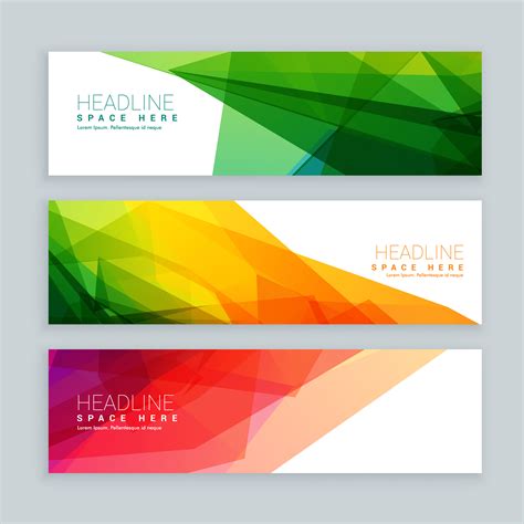 web banners template set  abstract colorful style
