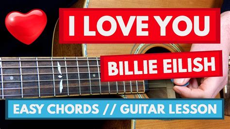 billie eilish  love  guitar lesson easy beginner chords youtube