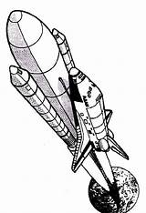 Rocket Ship Coloring Drawing Space Pages Shuttle Printable Rockets Clipart Drawings Launch Cartoon Cliparts Simple Line Rocketship Sketch Clip Print sketch template