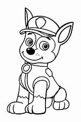 Patrol Chase Paw Coloring Pages Template Dog Police Sitting sketch template