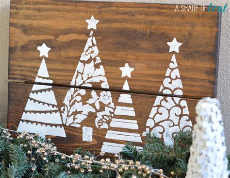 diy christmas tree glitter sign  cutting edge stencils