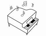 Piano Coloring Pianos Grand Pages Colorear Music Coloringcrew Popular Search sketch template