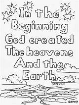 Genesis God Bible Created Verses Sunday Sheets Adron Scripture Homeschool sketch template