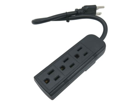 outlet mini power strip   ft cord black