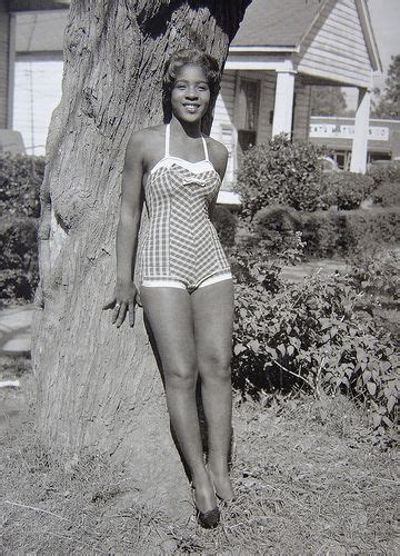 African American Vintage Black Girl In 50s Playsuit