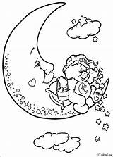 Coloring Pages Care Bear Bears Moon Bedtime Printable Adults Kleurplaat Carebears Book Ursinhos Para Print sketch template