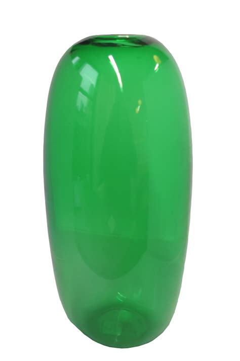 Tall Oval Shaped Green Glass Vase Lost And Found
