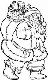 Coloring Santa Pages Christmas Printable Claus Sheets Kids Big Choose Board Presents sketch template