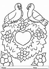 Ziua Indragostitilor Colorat Valentin Sfantul Animale Planse Pasti Desene Passarinhos Imagini Corazones Imaginea sketch template