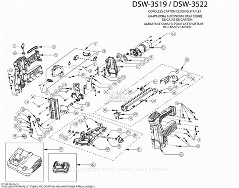 bostitch dsw  parts diagram  crown stapler