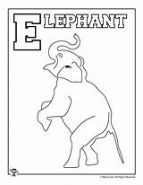 Coloring Elephant Alphabet Pages Letters Woojr Letter sketch template