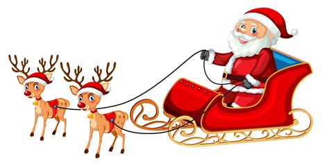 santa claus riding sleigh  vector art  vecteezy