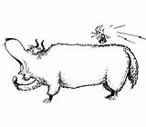 Yak Yawning Clipart sketch template
