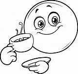 Coffee Smiley Coloring Emoticon Pages Wecoloringpage Face sketch template