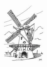 Windmolens Kleurplaten Windmills Windmill Kleurplaat Molens Typisch Kleurplatenenzo Erstellen sketch template