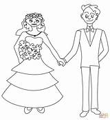 Coloring Pages Wedding Groom Bride Couple Printable Color Print Happy Cute Drawing Top Elegant sketch template