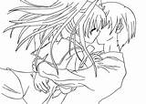 Coloring Pages Anime Couple Kissing Kiss Shugo Couples Cute Chara Hugging Printable Color Boy Pertaining Encourage Really Girl Colouring Getdrawings sketch template