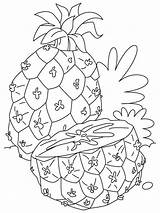Coloring Pineapple Pages Fruits Printable sketch template