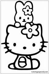 Kitty Hello Pages Baby Bunny Coloring Color sketch template