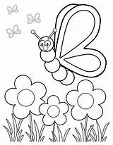 Colorear Para Paisaje Coloring Mariposas Infantiles Pages Spring Choose Board Flowers sketch template