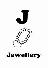 Coloring Jewelry Letter sketch template