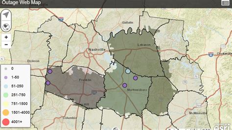 power outages  nashville    midstate wednesday afternoon