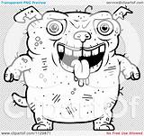 Ugly Drooling Outlined Dog Coloring Clipart Vector Cartoon Cory Thoman sketch template