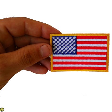 flag patch small yellow border   american flag patches