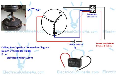 ceiling fan capacitor wiring connection diagram electrical