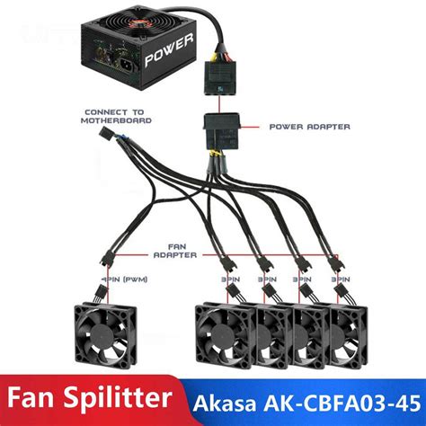 akasa cm  pin pwm cpu fan power cable  pwm pin fan splitter extension cable connector