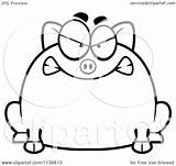 Chubby Pig Mad Clipart Cartoon Outlined Coloring Vector Thoman Cory Regarding Notes sketch template