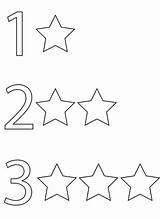 Three Stars Coloring Pages Number Star Two Color Clipart Library Comments sketch template