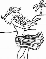 Coloring Pages Hula Girl Luau Lovely Flower Hair Her Precious Moments sketch template