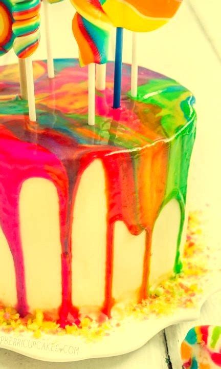 psychedelic rainbow swirl lollipop cake bree bites