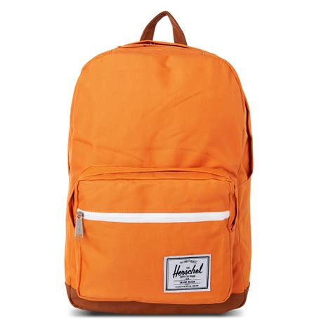 herschel supply  pop quiz backpack  orange  men lyst
