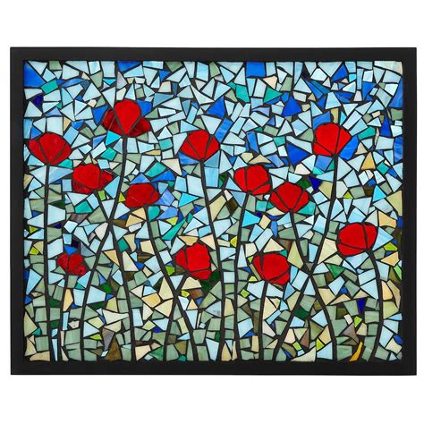 Poppies Stained Glass Panel Stained Glass Art Uncommon