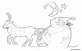 Sleigh Coloring Pages Santa Reindeer Horse Claus Getcolorings Printable sketch template