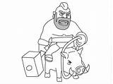 Clash Clans Drawing Royale Hog Rider Sketch Draw Characters Drawings Getdrawings Paintingvalley Sketches sketch template