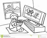 Watching Clipart Television Tv Cartoons Cliparts Library Cereal Saturday Morning sketch template