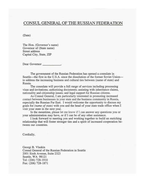 consulate letter  governors