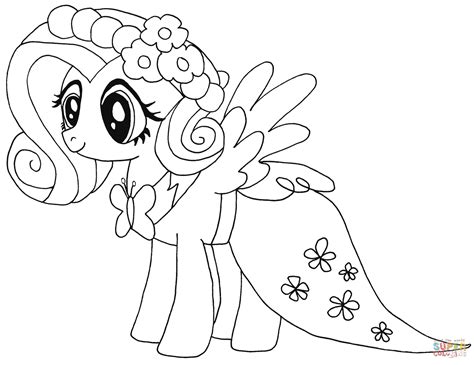 coloriage   pony fluttershy coloriages  imprimer gratuits