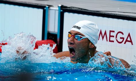 olympics swimmer ahmed hafnaoui had best reaction to winning gold