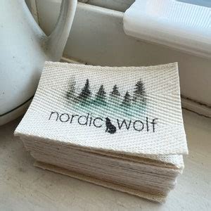 custom   cut twill ribbon flat  folded printed sew  fabric label natural  white etsy