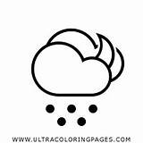 Hail Coloring Weather Moon Sleet Clouds Icon Night Pages 512px sketch template
