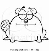 Bored Beaver Chubby Clipart Cartoon Cory Thoman Outlined Coloring Vector 2021 sketch template