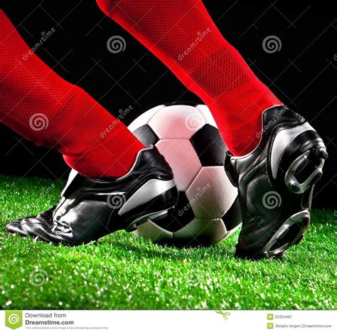Soccer Ball On The Football Field Stock Image Image Of