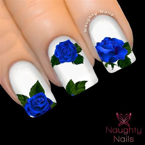 fresh blue rose nails ideas nails design ideas